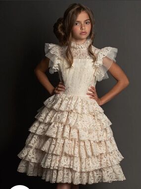 JOYFOLIE ANOUK PETTICOAT DRESS IN VINTAGE IVORY SIZE 6